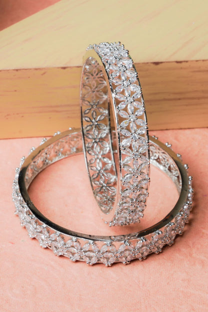 American Diamond Embellished Bangles - Set of 2 
