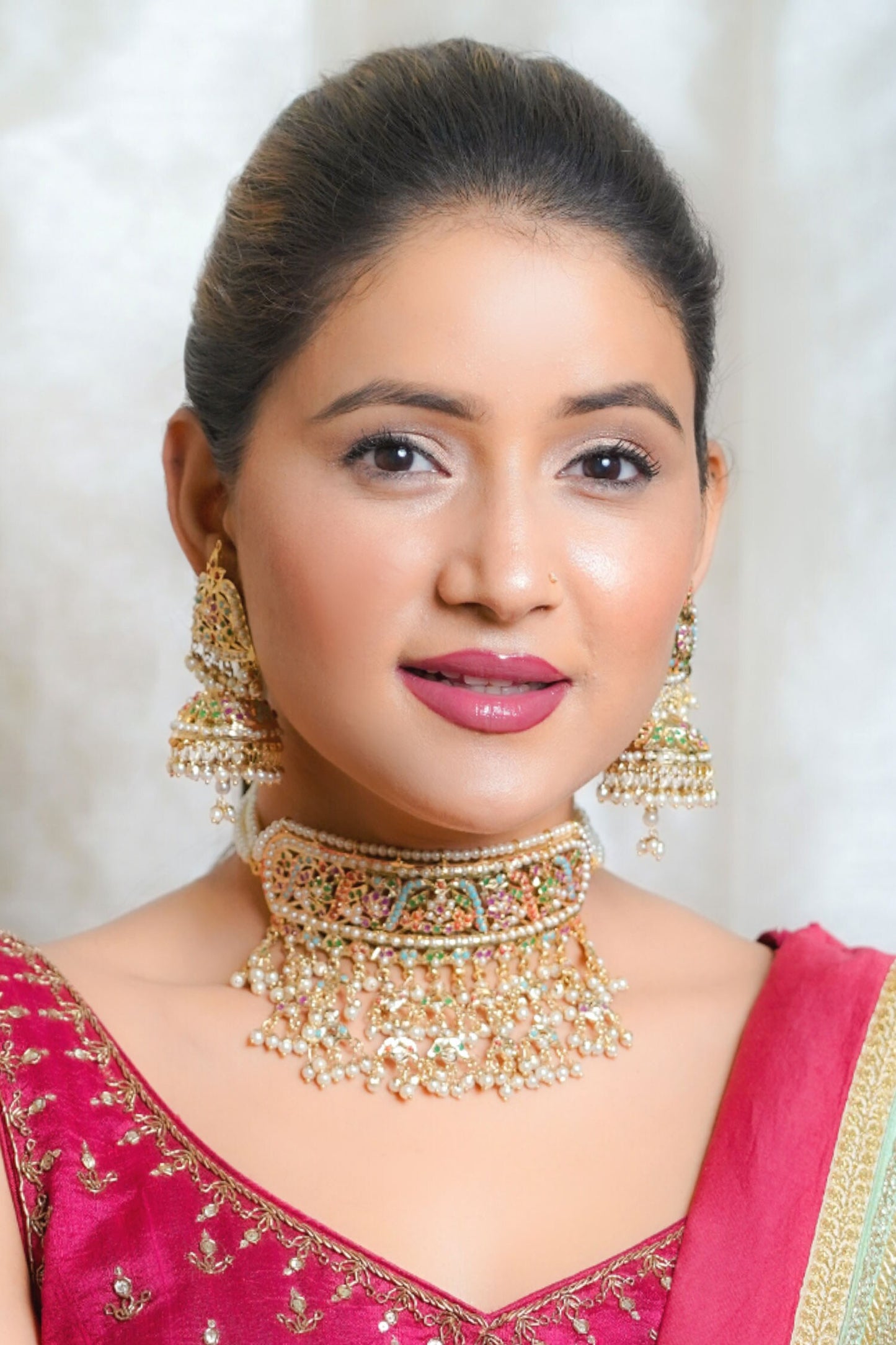 Navratan Embellished Choker Necklace Set 