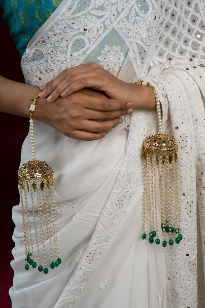 Pearl Drop Embellished Bridal Kaleeras - Set of 2 