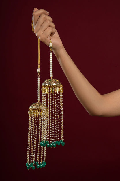 Pearl Drop Embellished Bridal Kaleeras - Set of 2 