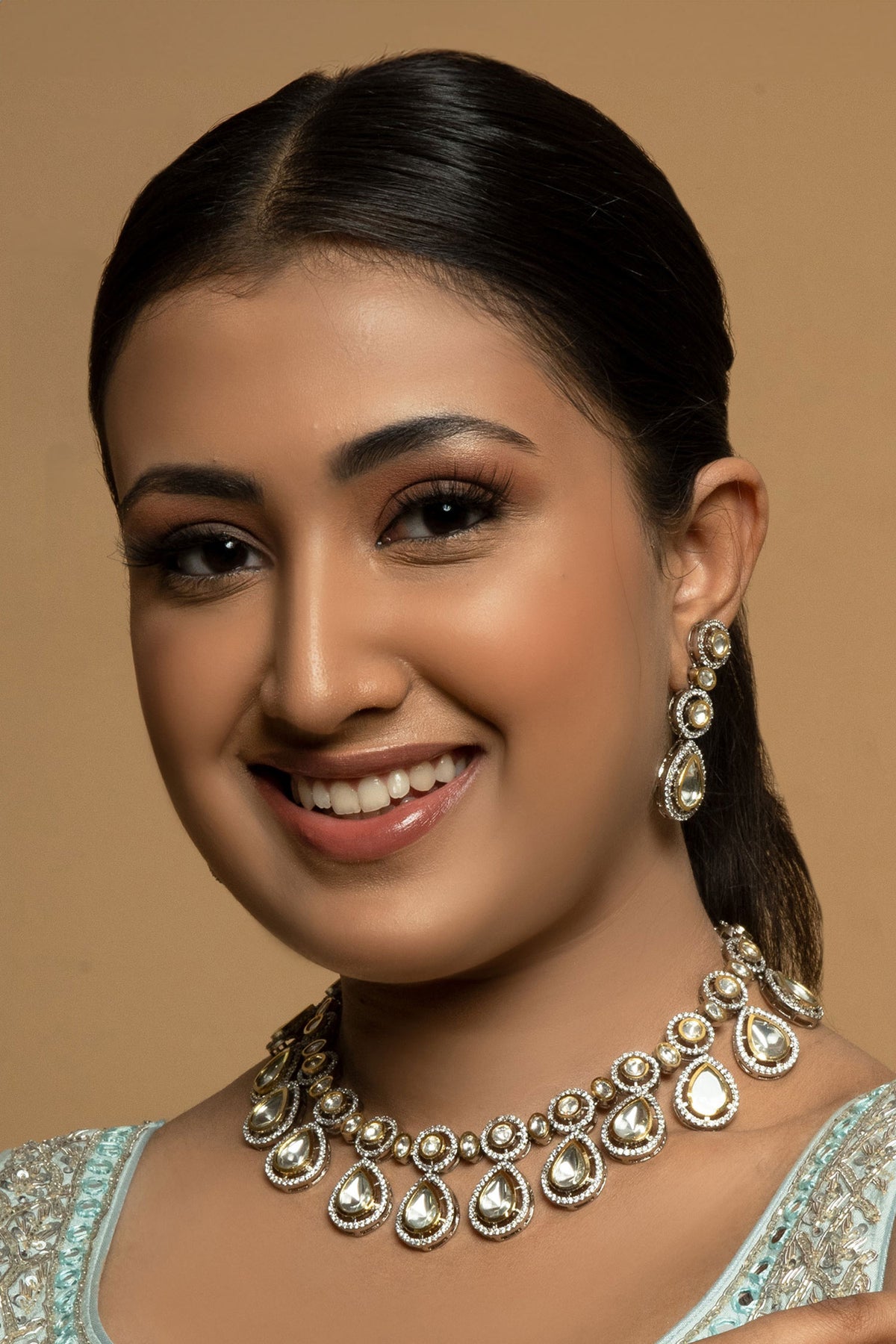 Victorian Polki & Kundan Embellished Necklace Set 