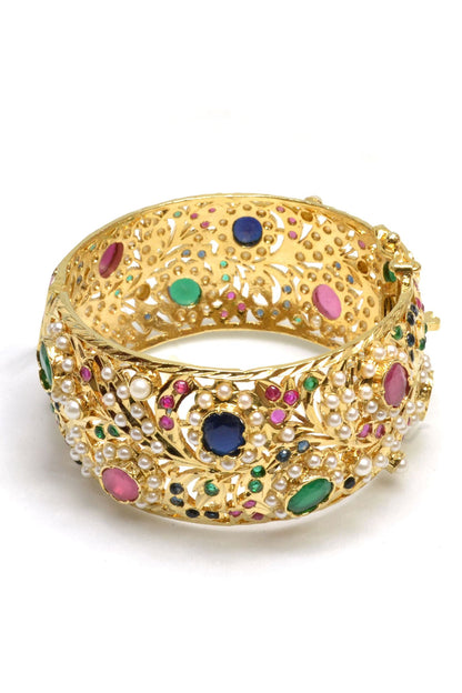 Navratna Stone Studded Bangle- Single Pc 