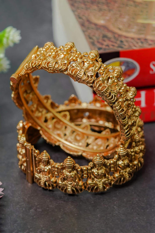 Goddess Carved Temple Kada- Set of 2 