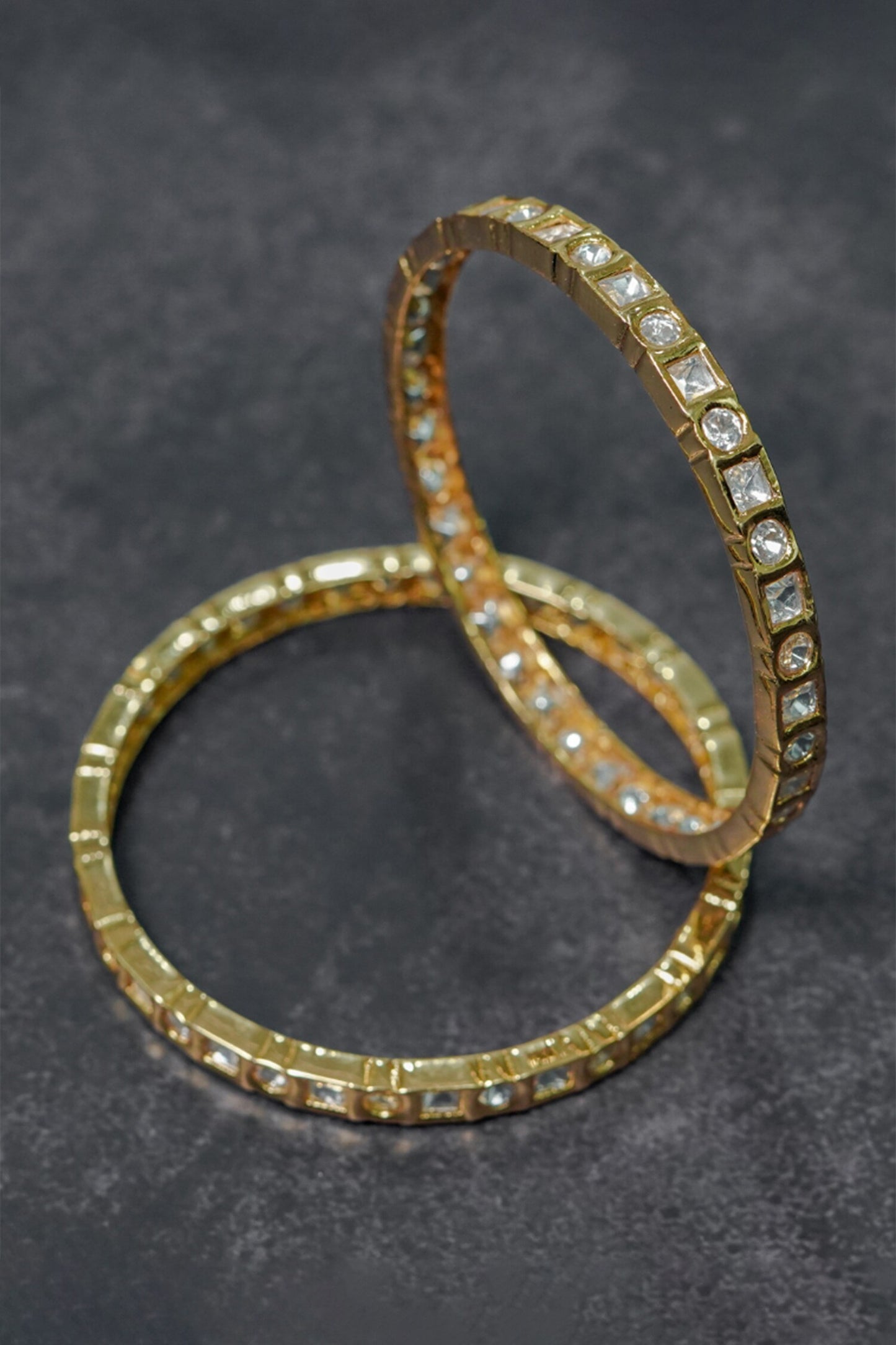Kundan Studded Bangles- Set of 2 