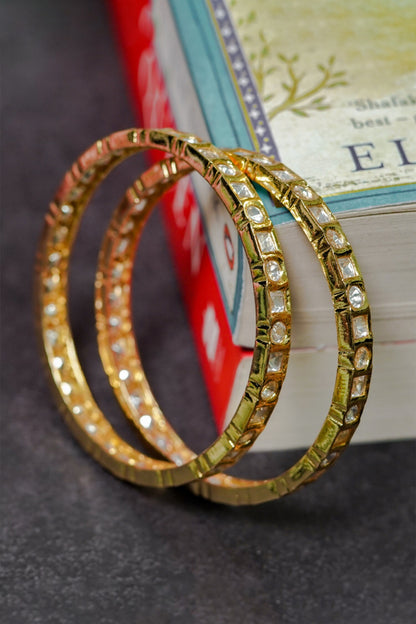 Kundan Studded Bangles- Set of 2 