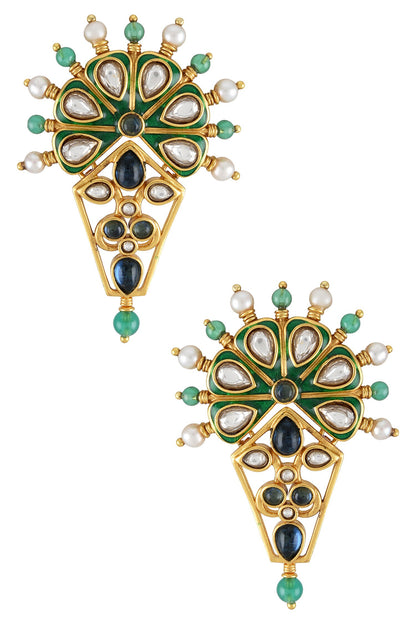 Mahreen Glass Embellished Earrings 