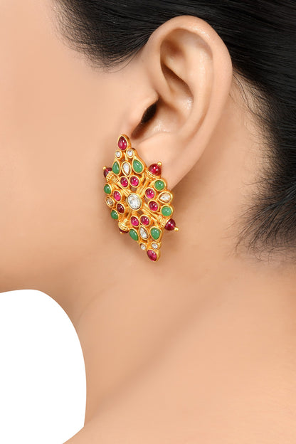 Gulnar Crystal Embellished Stud Earrings 