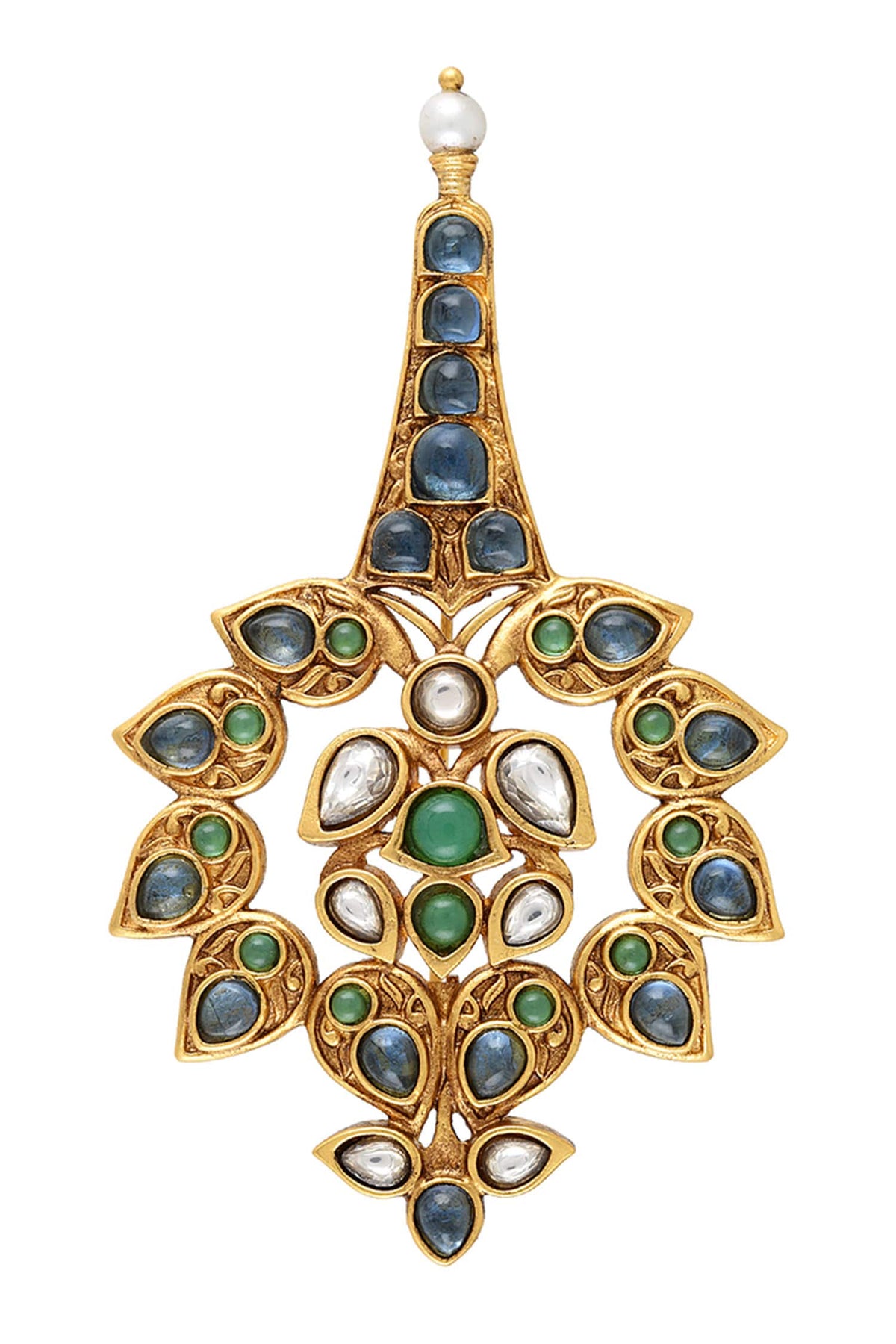Gulrang Stone Studded Mughal Brooch 