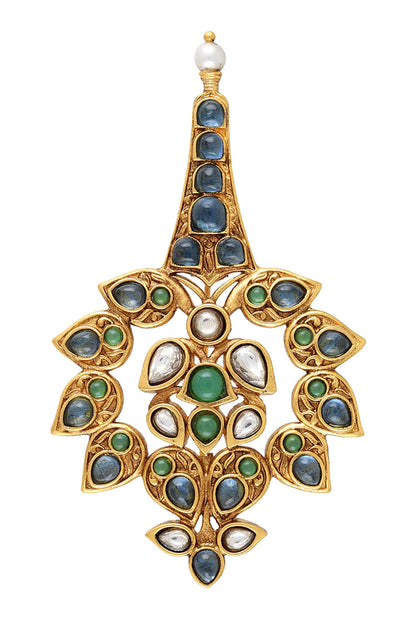 Gulrang Stone Studded Mughal Brooch 