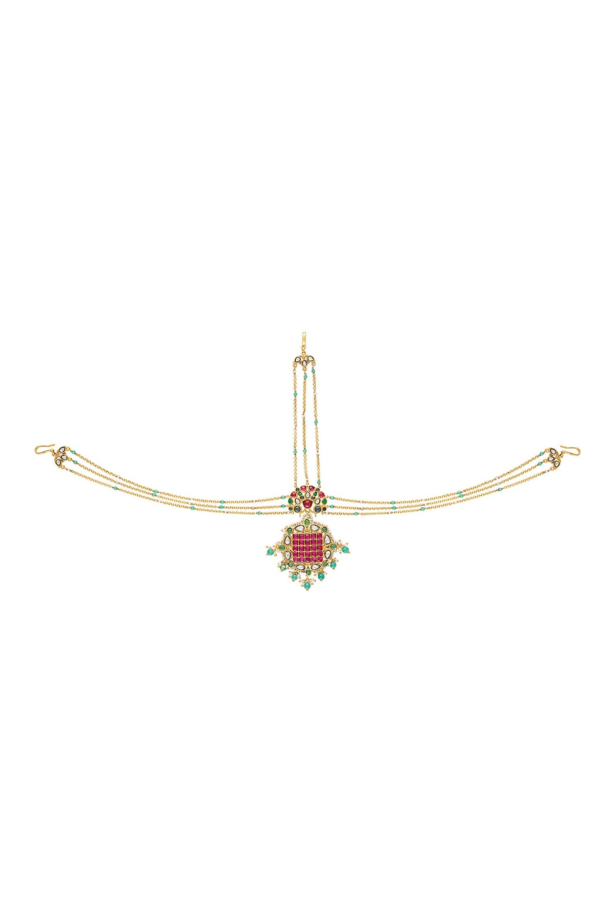 Meher Floral Stone Studded Mathapatti 