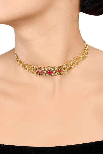 Gauhar Floral Stone Studded Choker 