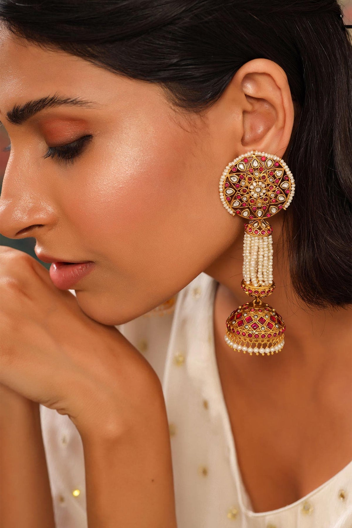 Rooh Embellished Jhumkas 