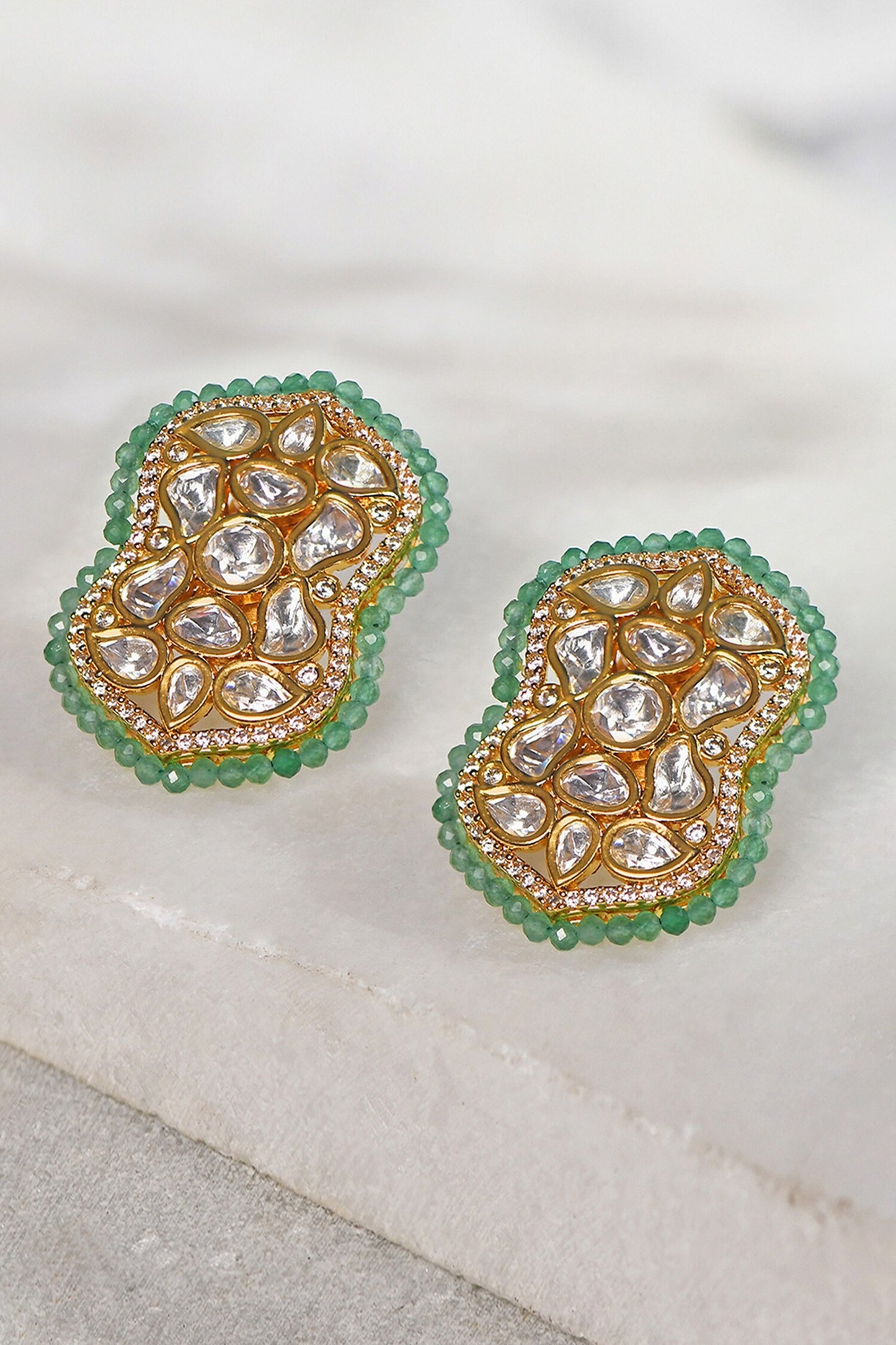 Agate Beads Embellished Earrings 