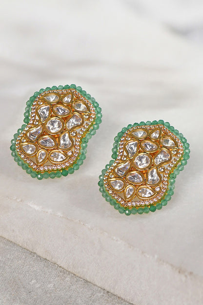 Agate Beads Embellished Earrings 