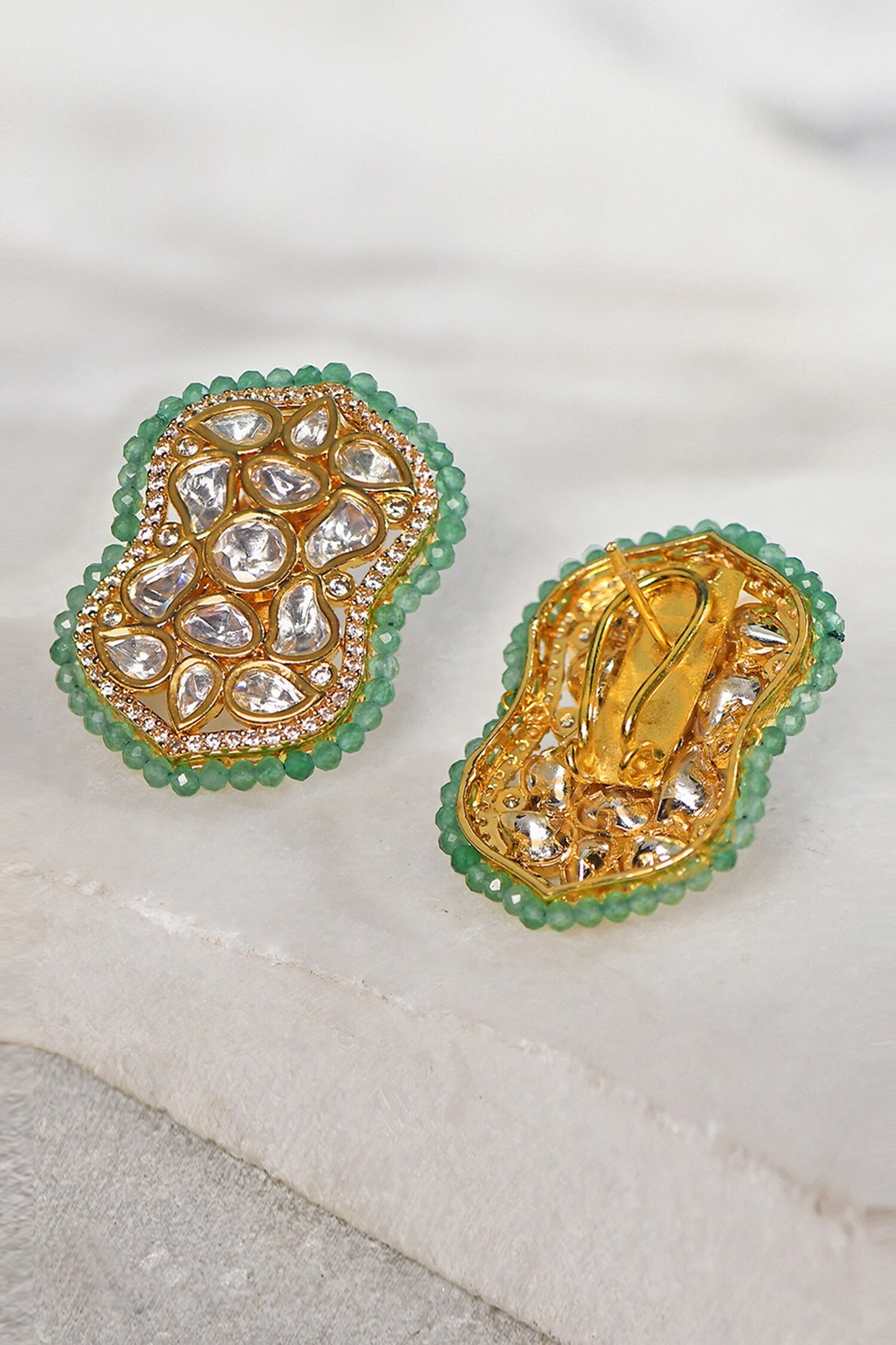 Agate Beads Embellished Earrings 