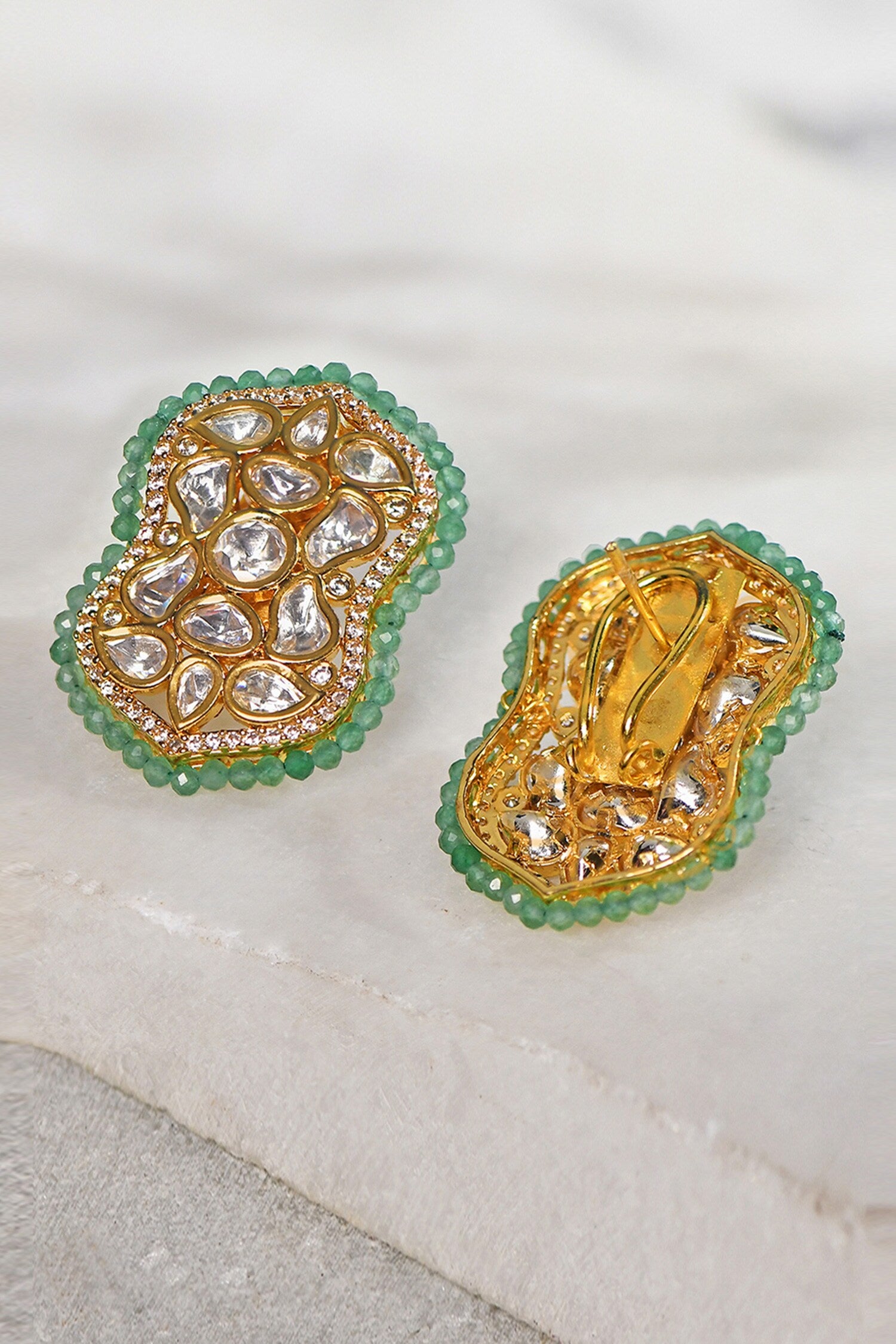 Agate Beads Embellished Earrings 