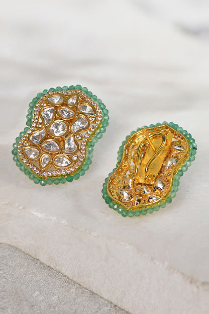 Agate Beads Embellished Earrings 