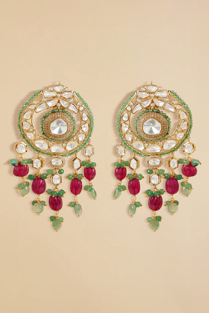 Polki Embellished Drop Earrings 