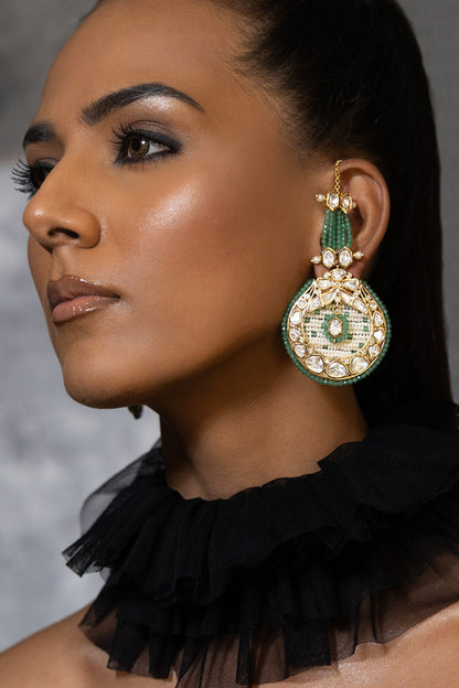 Pearl & Polki Embellished Dangler Earrings 