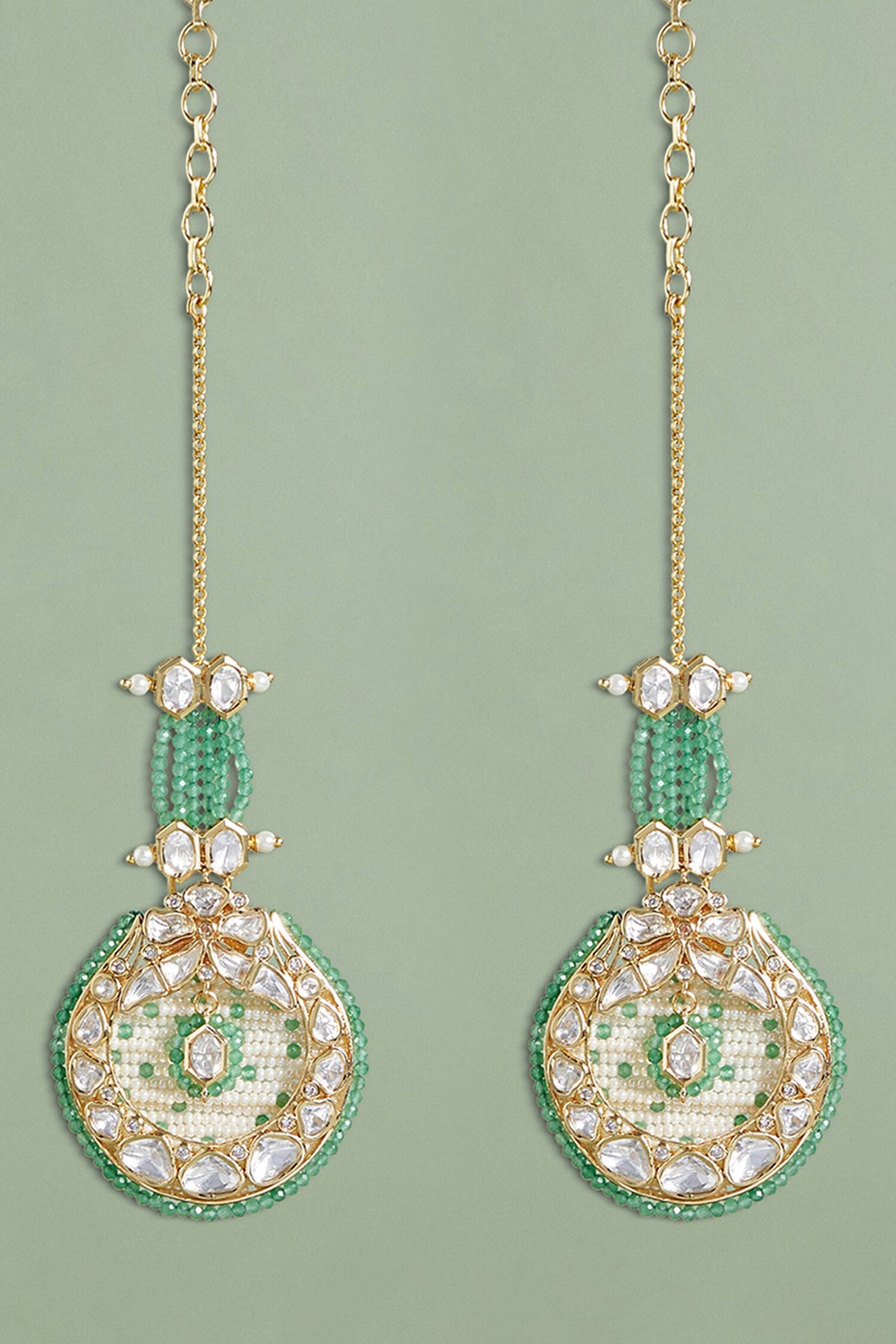 Pearl & Polki Embellished Dangler Earrings 
