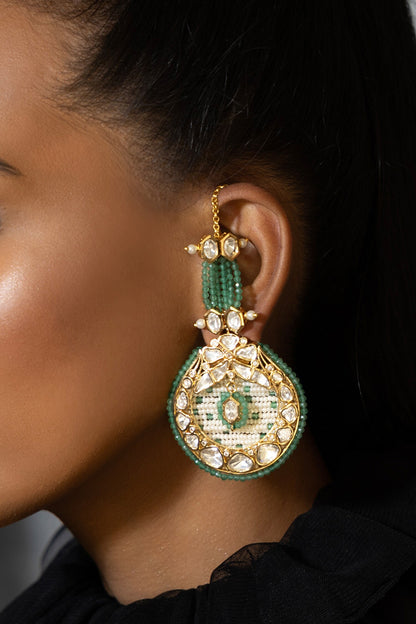 Pearl & Polki Embellished Dangler Earrings 