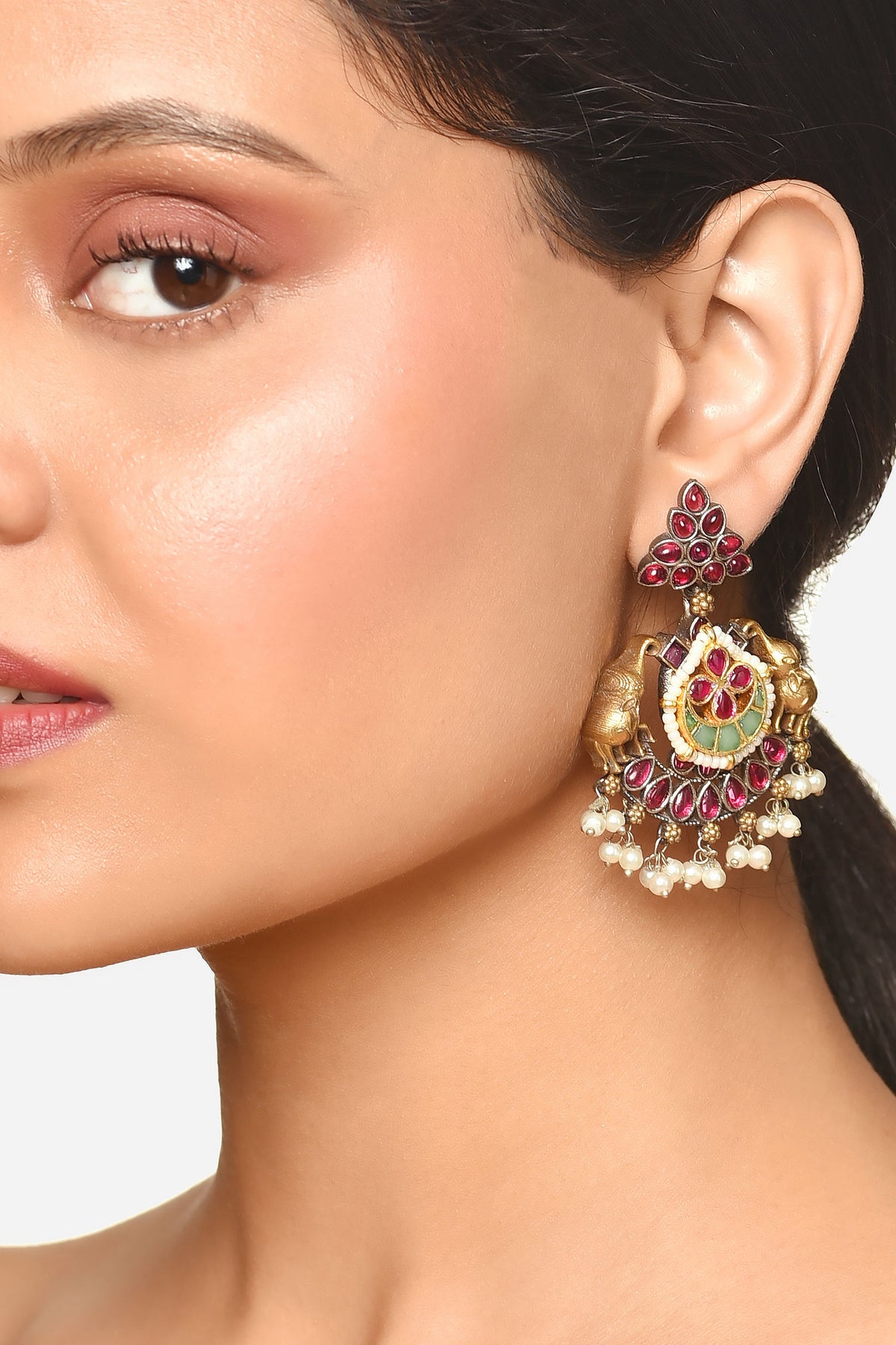 Elephant Stone Embellished Chandbalis 