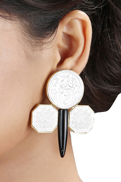 Mudra Carved Earrings 