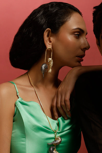 Bird Carved Earrings 