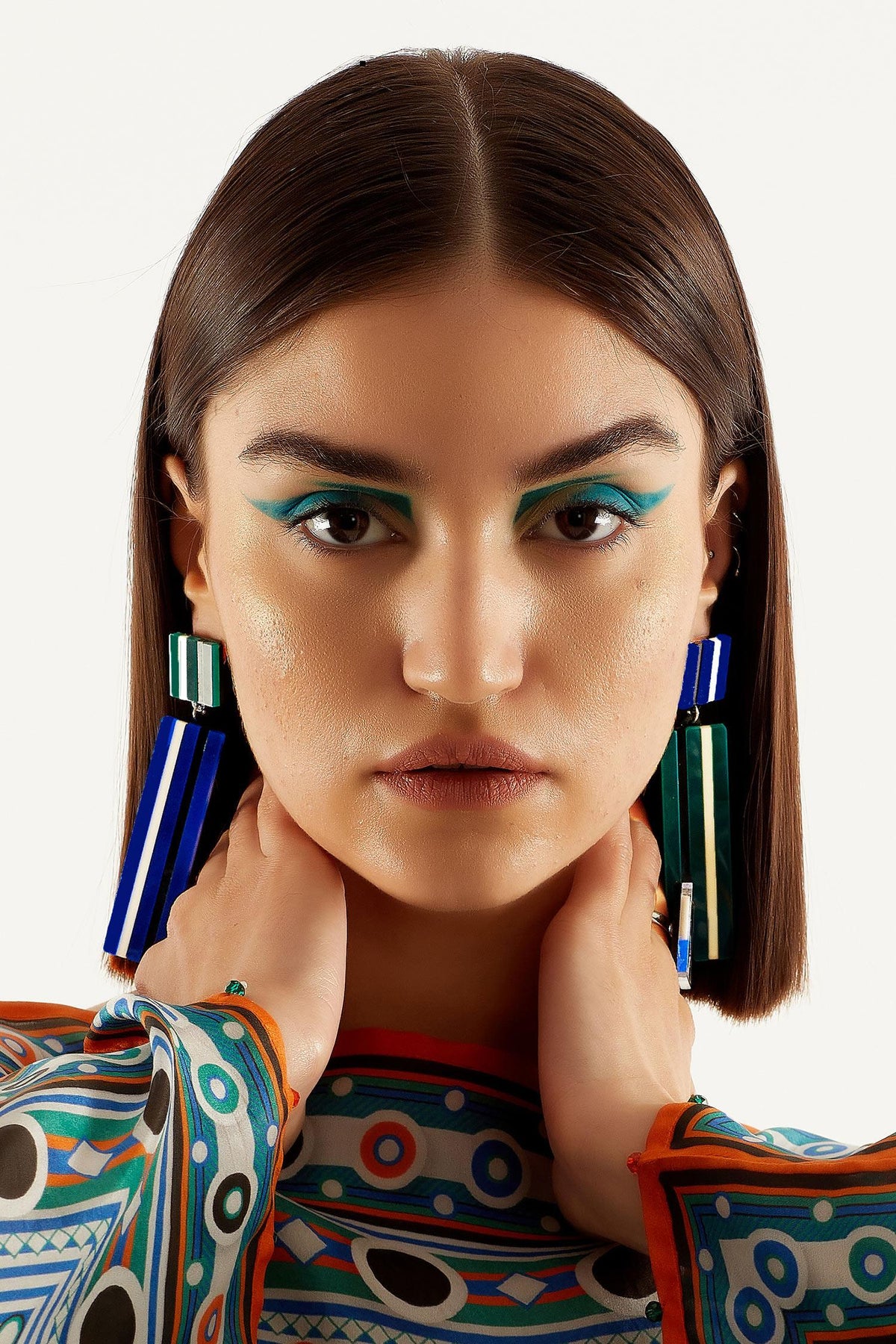 Multi Lane Mismatch Long Earrings 