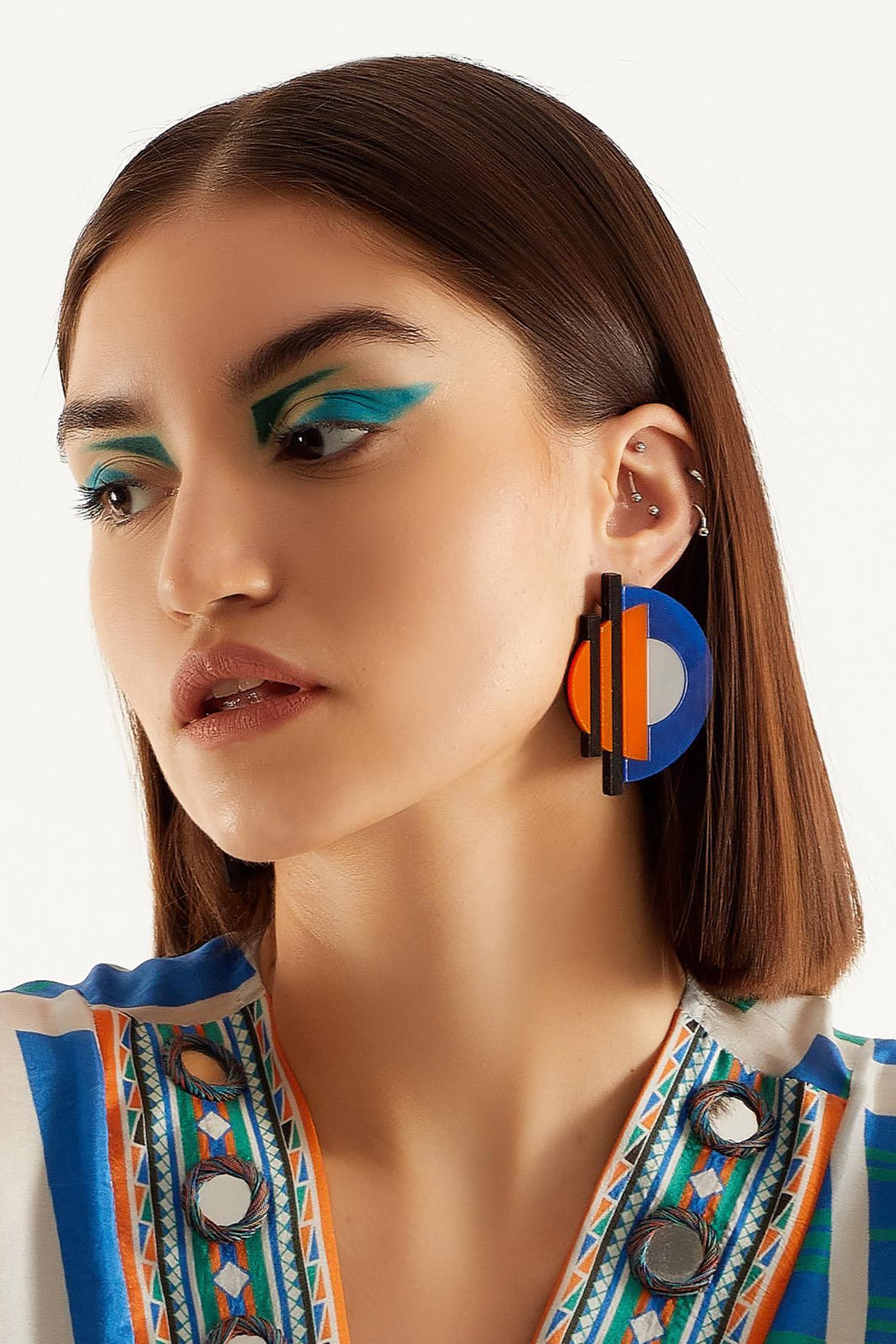 Acrylic Semi Circular Earrings 