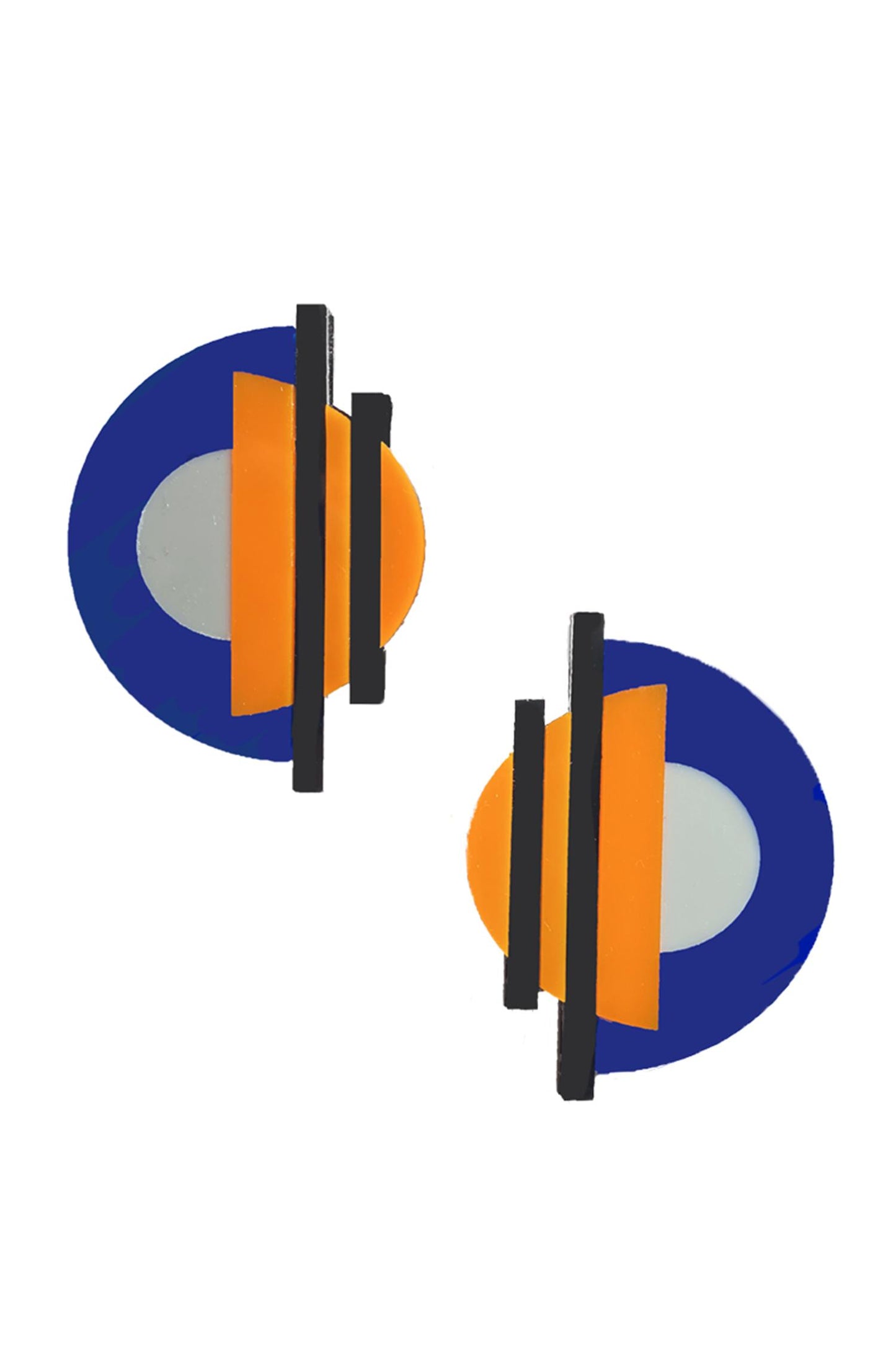 Acrylic Semi Circular Earrings 