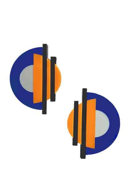 Acrylic Semi Circular Earrings 