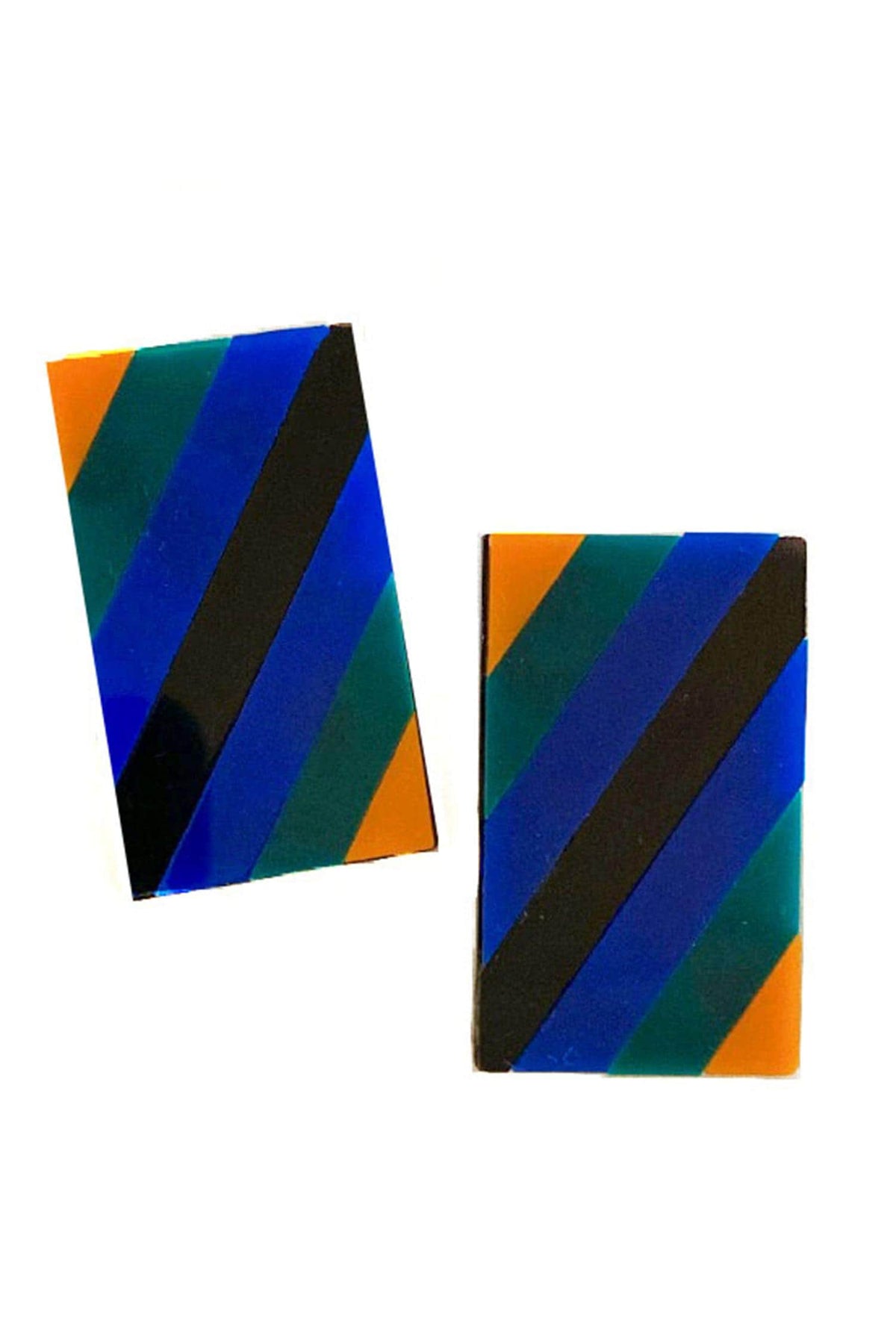 Color Block Stud Earrings 