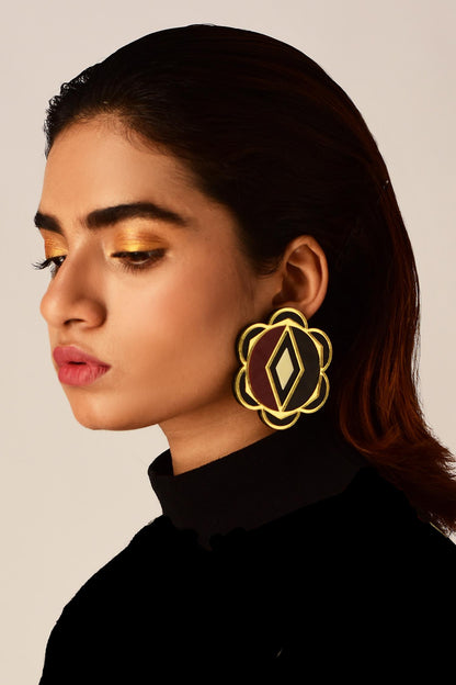 Floral Acrylic Stud Earrings 