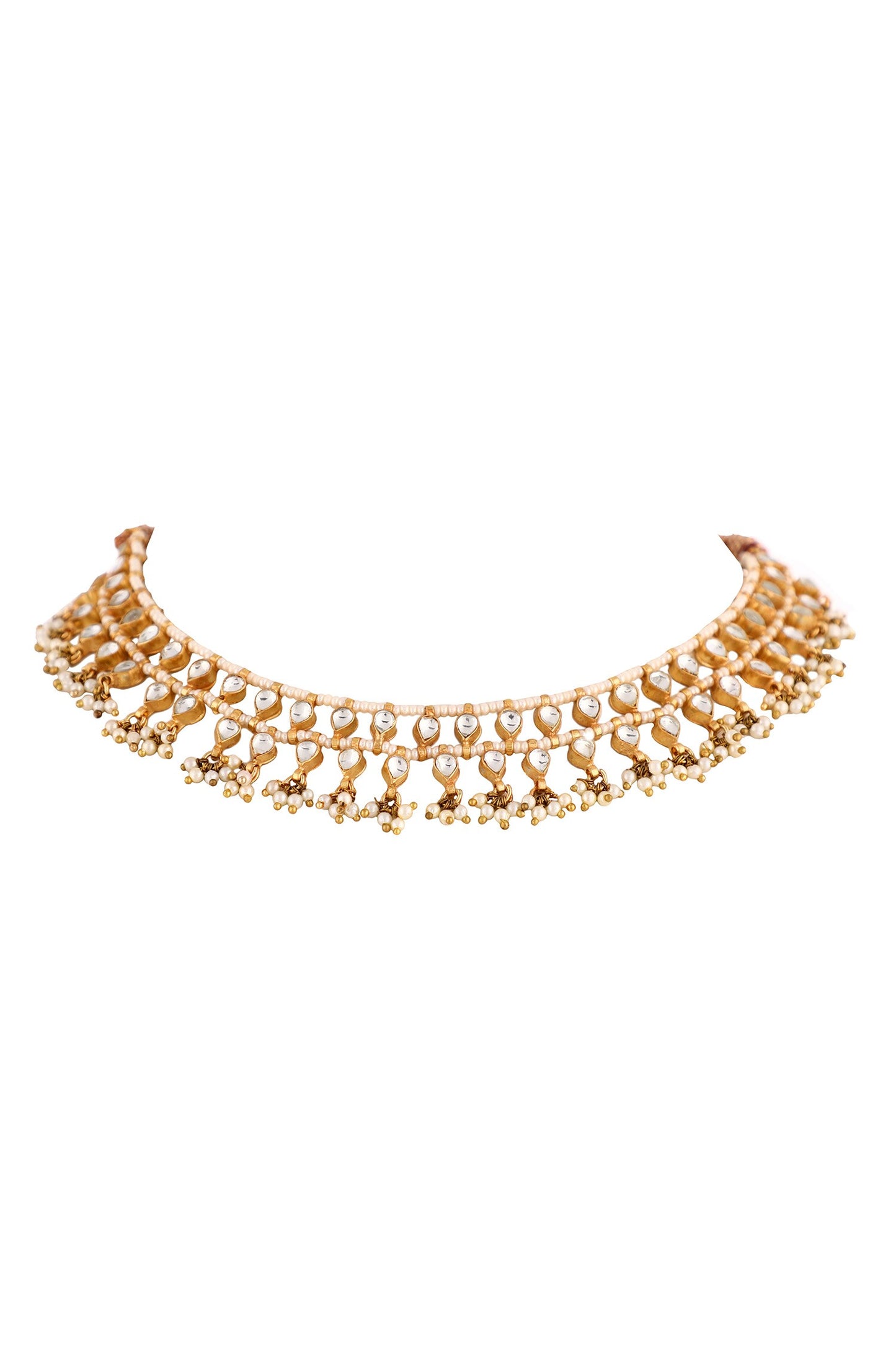 Tear Drop & Floral Pattern Necklace Set 