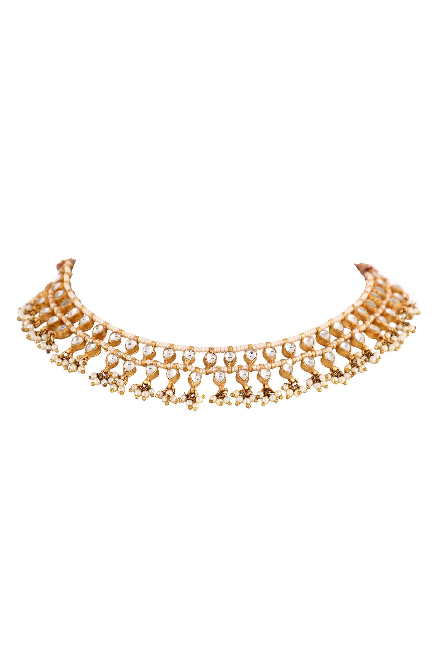 Tear Drop & Floral Pattern Necklace Set 