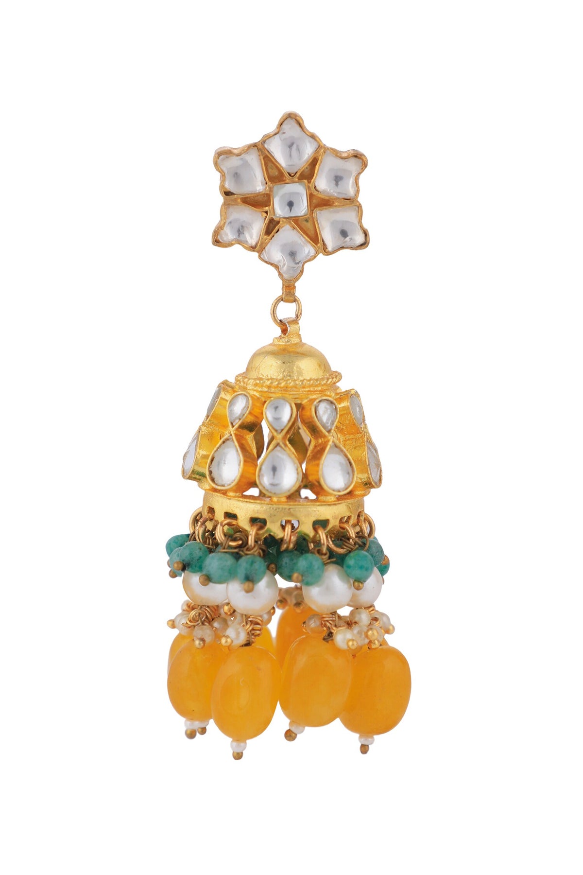 Floral Jadtar Stones Necklace Set 
