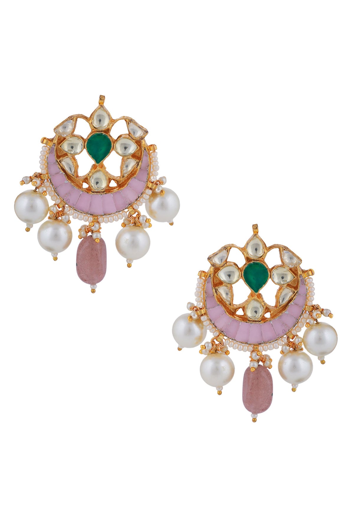 Crescent Stone & Bead Necklace Set 