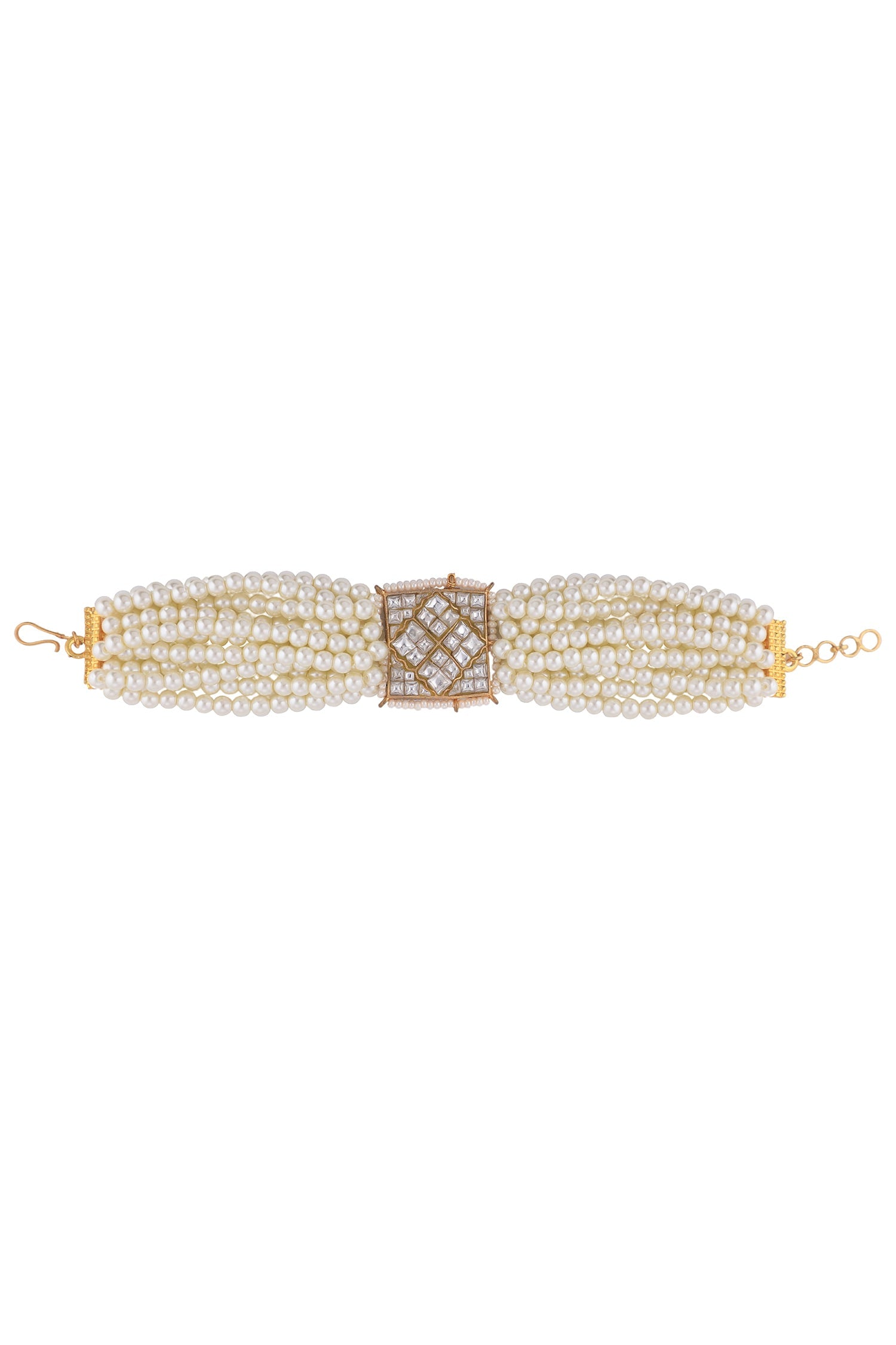 Jadtar Stone & Pearl Embellished Bracelet 