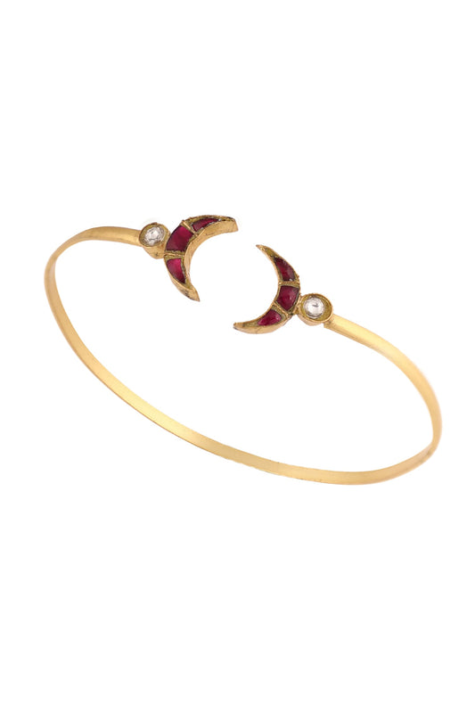 Crescent Moon Jadtar Stone Bracelet 