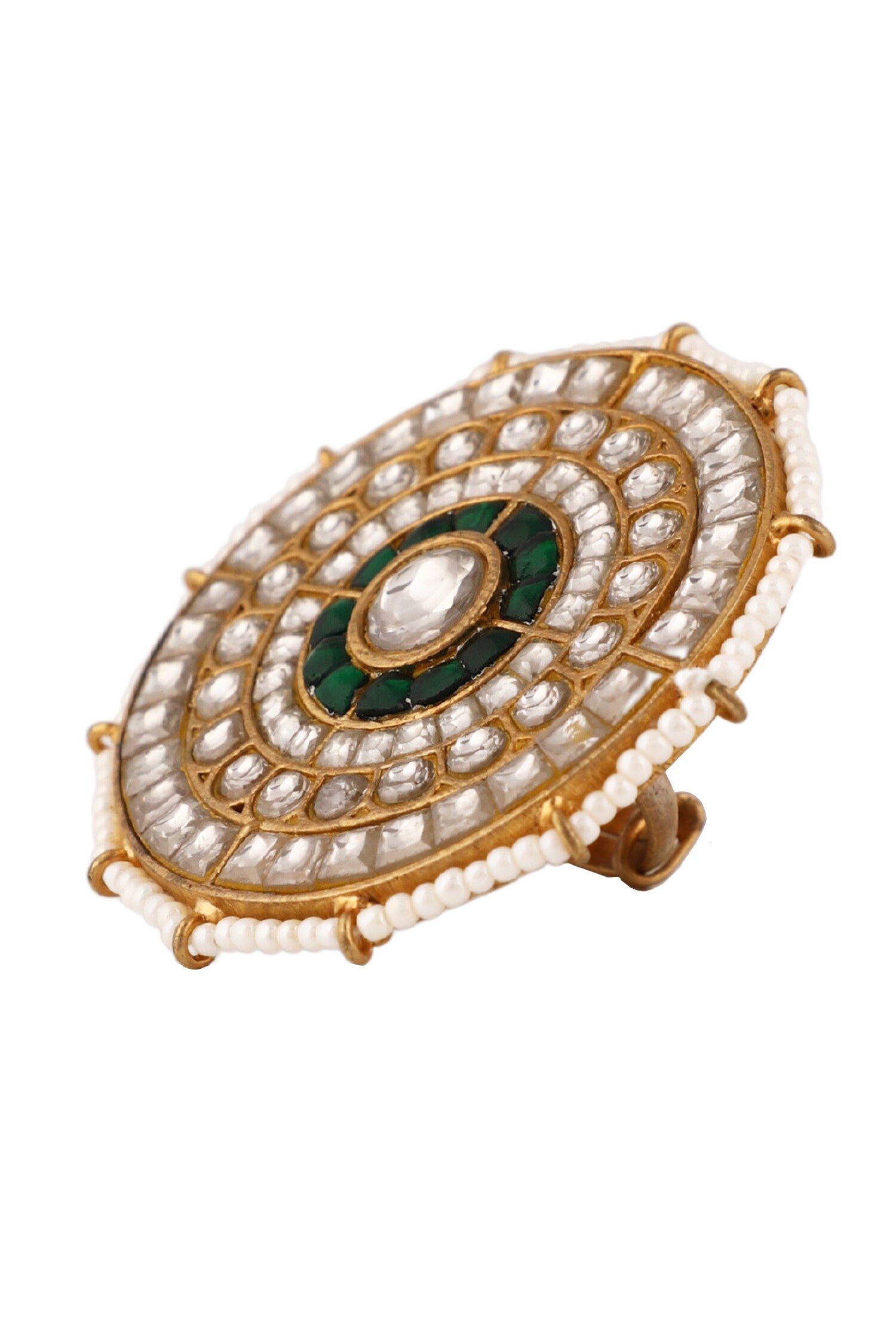 Floral Pattern Embellished Ring 