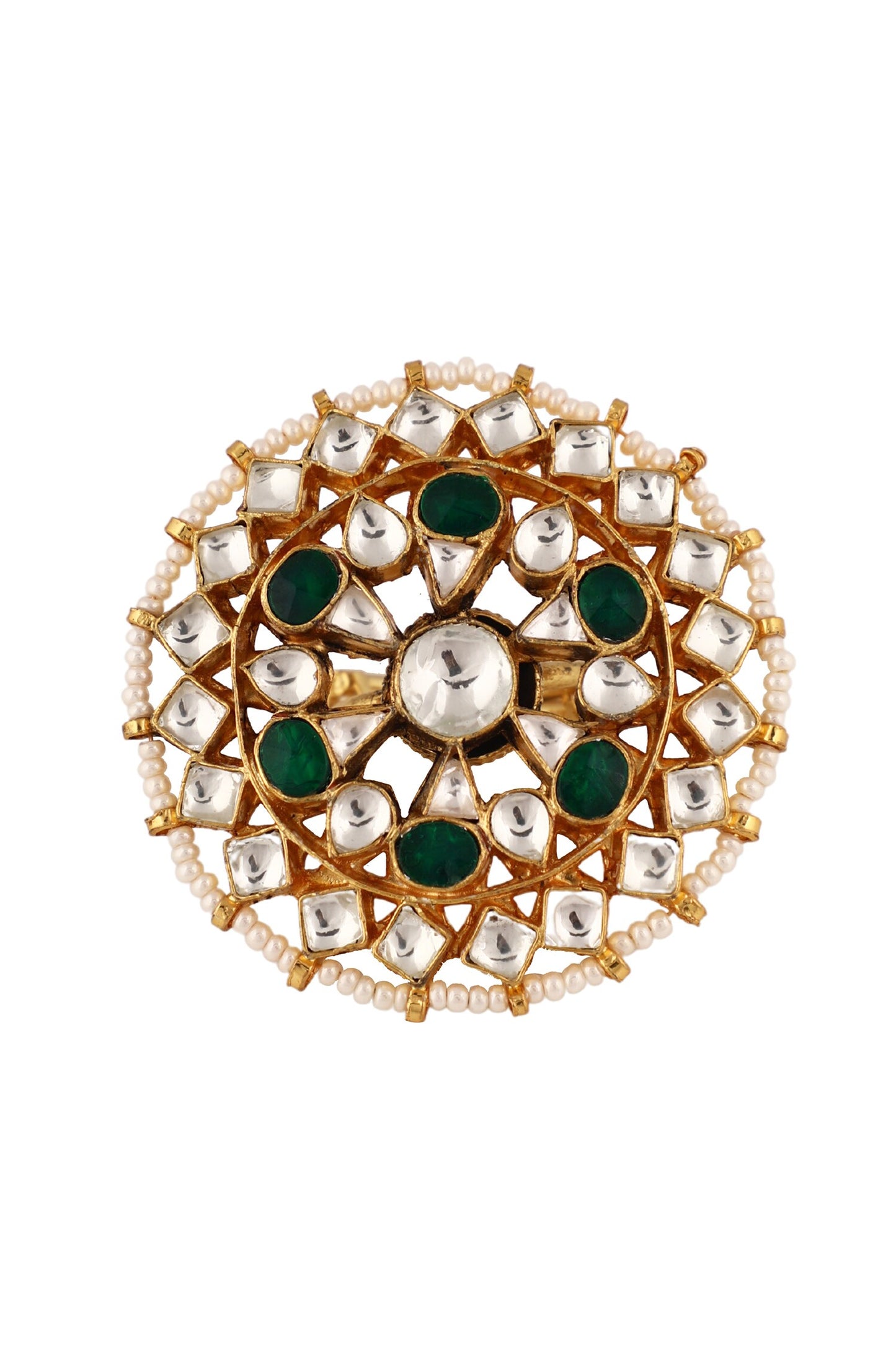 Floral Pattern Embellished Ring 