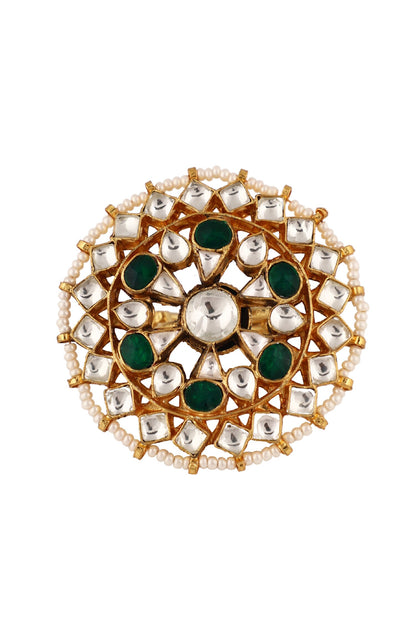 Floral Pattern Embellished Ring 