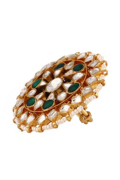 Floral Pattern Embellished Ring 