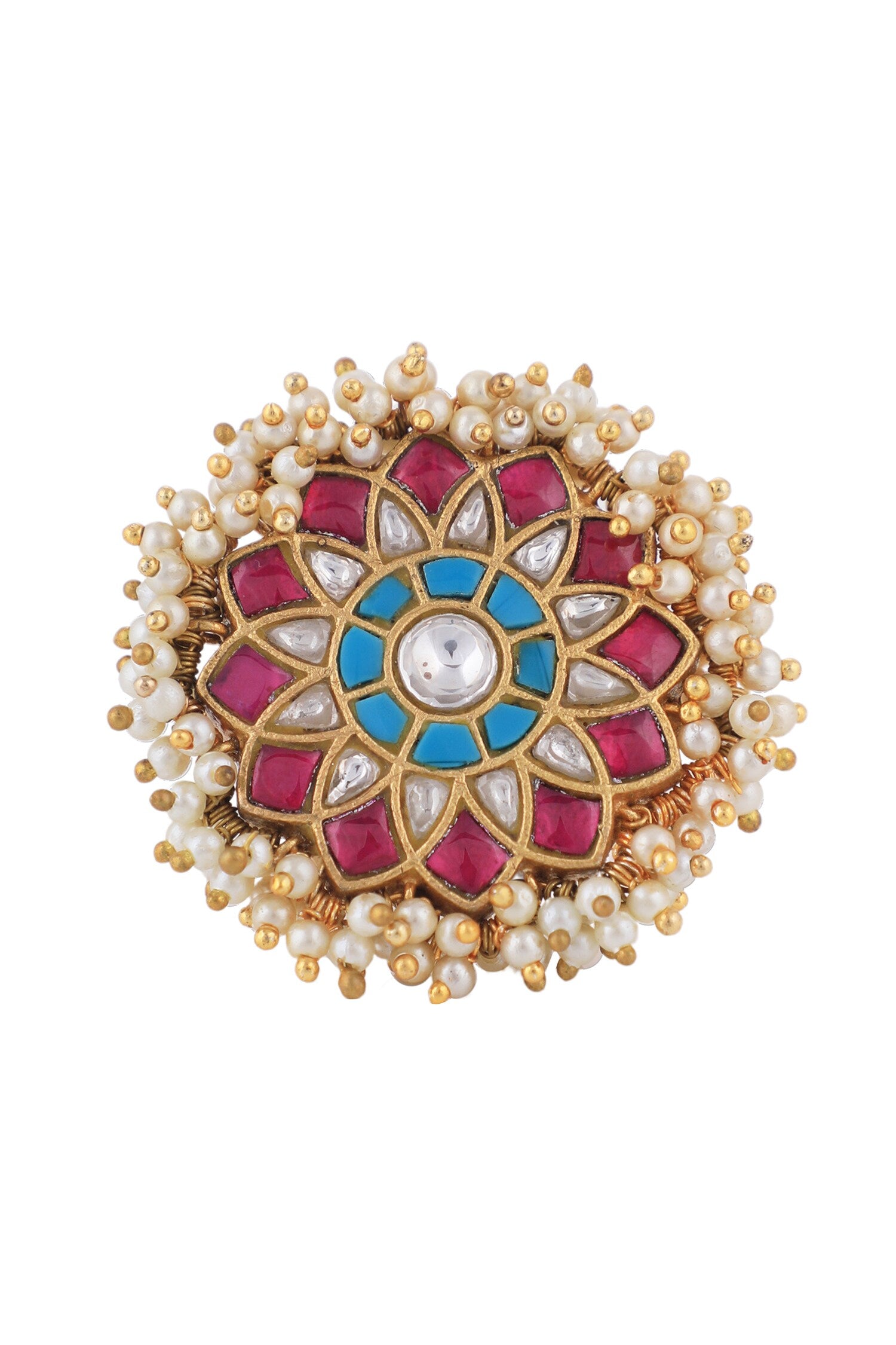 Floral Pattern Embellished Ring 