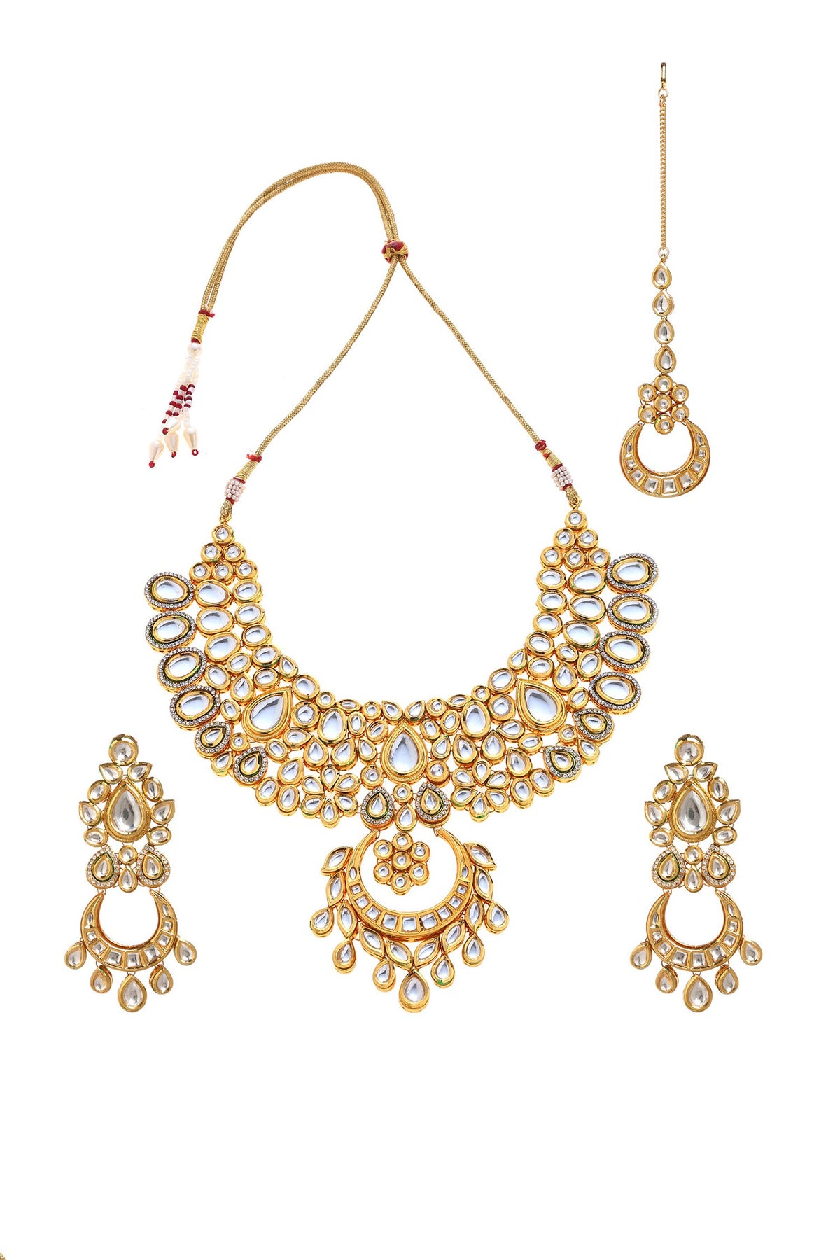 Kundan Bead Pendant Necklace Set 