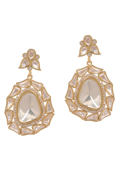 Kundan Polki Long Pendant Necklace Set 