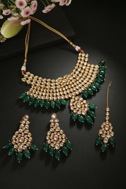 Kundan Bead Embellished Necklace Set 