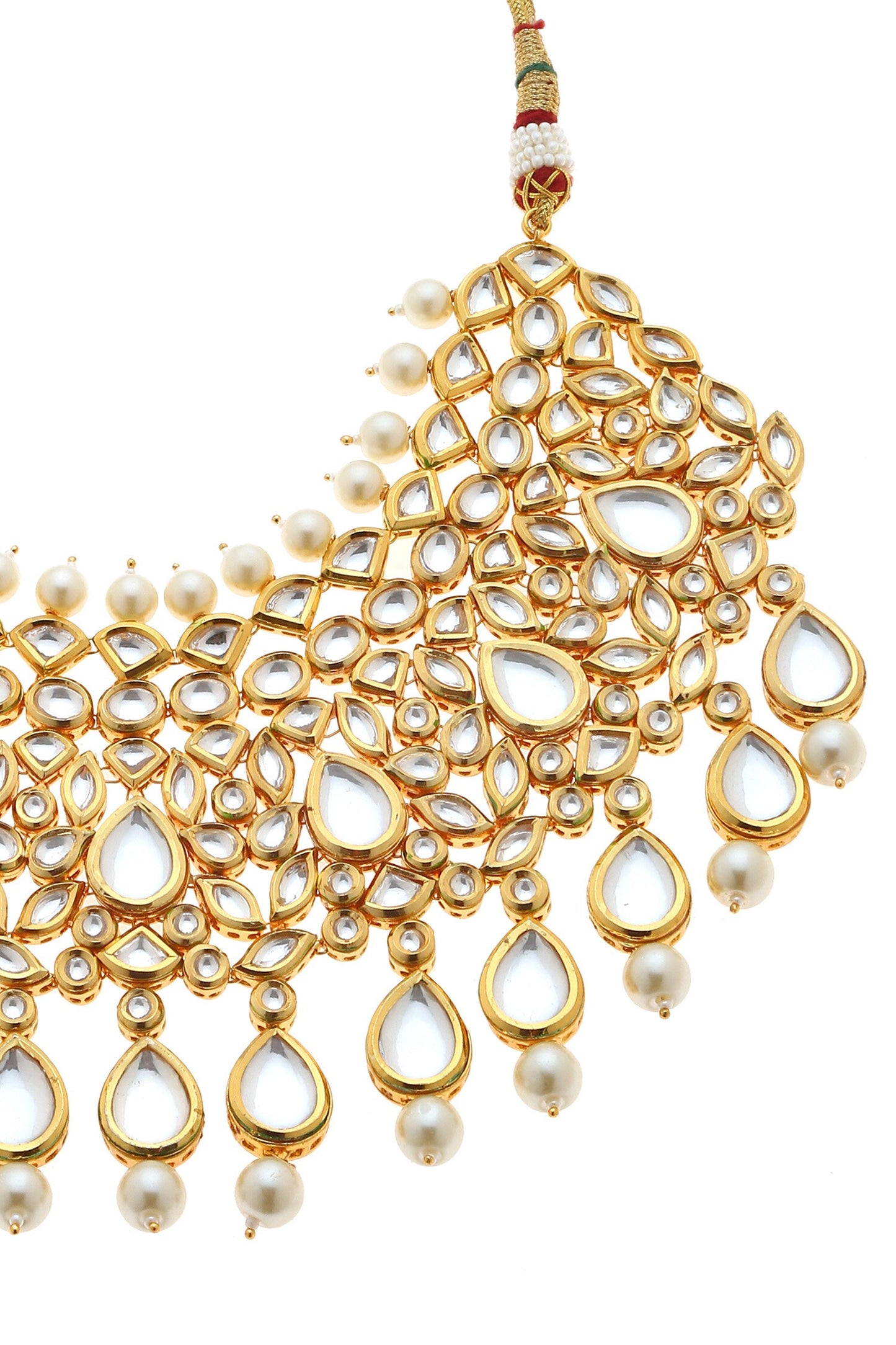 Kundan Pearl Embellished Jewellery Set 