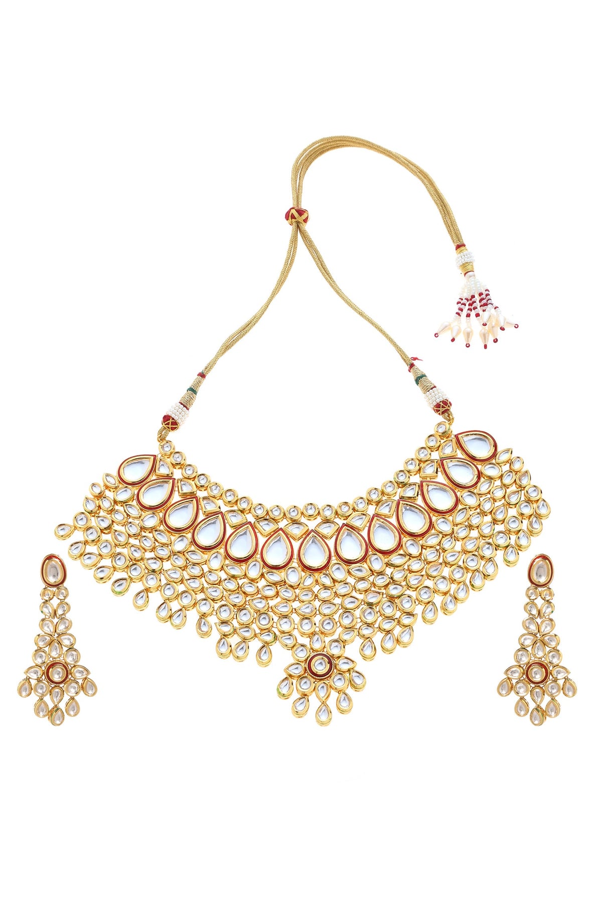 Kundan Tear Drop Necklace Set 